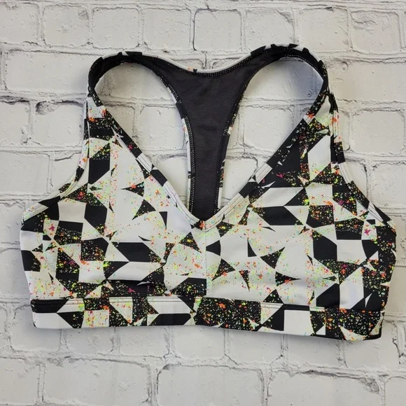 Victoria's Secret VSX Sports Bra Bralette Crop Top White black multicolor size S - Picture 6 of 14